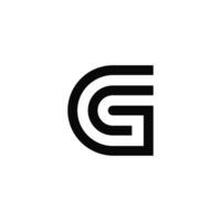 carta c s g inicial criativo formas alfabeto moderno negativo espaço monograma linha arte logotipo vetor