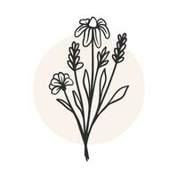 flores silvestres clipart para Casamento convite vetor