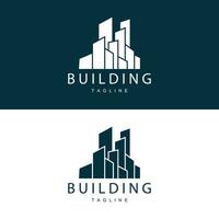 moderno cidade construção logotipo projeto, luxuoso e simples urbano arquitetura vetor