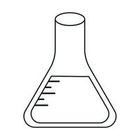 delineado escola suprimentos. contorno laboratório tubo. vetor