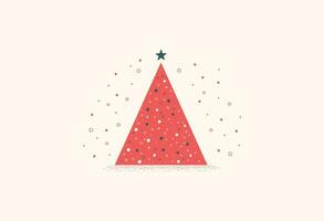 mínimo vermelho Natal árvore vetor ilustração