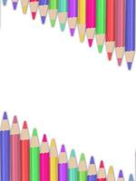 canetas de madeira com cores diferentes em um fundo branco vetor