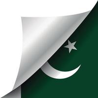 bandeira do Paquistão com canto enrolado vetor