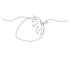 contínuo linha desenhando do uma morango em uma branco fundo. vetor ilustração