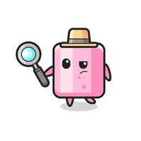 personagem detetive de marshmallow está analisando um caso vetor