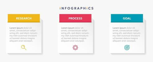 moderno o negócio infográfico modelo com 3 opções ou passos ícones. vetor