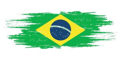 Brasil escova bandeira, brasileiro bandeira escova aguarela bandeira Projeto elemento vetor