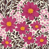 floral desatado padronizar do magenta Rosa flores e tolet amarelo folhas em branco pano de fundo, papel de parede Projeto para têxteis, papéis, impressões, moda fundos, beleza produtos vetor