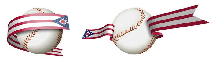 beisebol esporte bola dentro fitas com cores do americano Estado do ohio. Projeto elemento para esporte competições. americano nacional esporte. isolado vetor em branco fundo