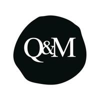 qm inicial logotipo carta escova monograma empresa vetor