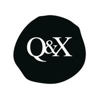 qx inicial logotipo carta escova monograma empresa vetor