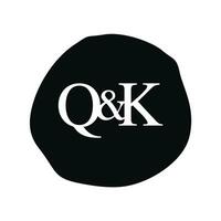qk inicial logotipo carta escova monograma empresa vetor