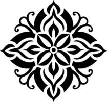 mandala - Preto e branco isolado ícone - vetor ilustração