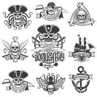 logotipo corsair definido em estilo vintage vetor