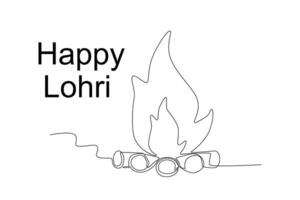 uma fogueira para a celebração do Lohri vetor