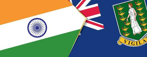 Índia e britânico virgem ilhas bandeiras, dois vetor bandeiras.