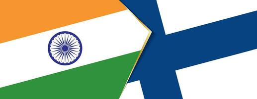 Índia e Finlândia bandeiras, dois vetor bandeiras.