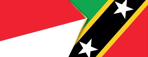 Indonésia e santo kitts e nevis bandeiras, dois vetor bandeiras.