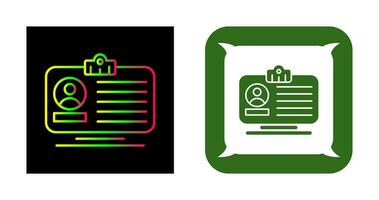 ícone de vetor de cartão de identificação