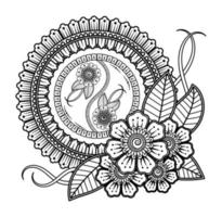 flor mehndi para henna, mehndi, tatuagem, decoração. vetor