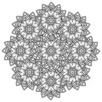 padrão circular em forma de mandala com flor de henna, mehndi. vetor