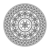 padrão circular em forma de mandala com flor de henna, mehndi. vetor