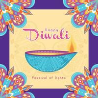 diwali poster tradicional indiano celebração vetor