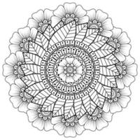 padrão circular em forma de mandala com flor para henna, mehndi vetor