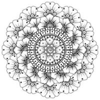 padrão circular em forma de mandala com flor para henna, mehndi vetor