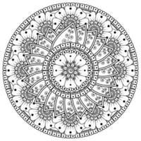 padrão circular em forma de mandala com flor para henna, mehndi vetor