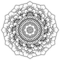 padrão circular em forma de mandala com flor para henna, mehndi vetor