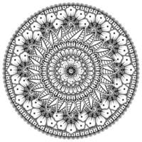 padrão circular em forma de mandala com flor para henna, mehndi vetor