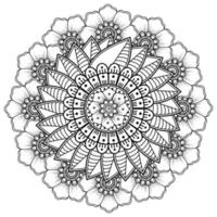 padrão circular em forma de mandala com flor para henna, mehndi vetor