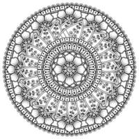 padrão circular em forma de mandala com flor para henna, mehndi vetor