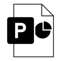 design plano moderno de ícone de arquivo de apresentação de ppt de logotipo vetor