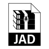 design plano moderno de ícone de arquivo jad para web vetor