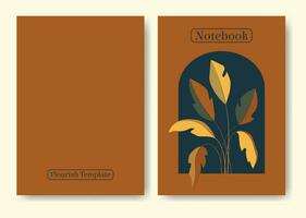 florescer caderno Projeto dentro minimalista estilo. colorida ilustração. vetor
