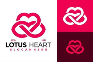 lótus coração amor logotipo Projeto vetor símbolo ícone ilustração