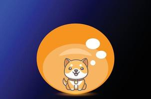 bebê mascote doge com fundo de sorriso vetor