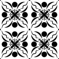 vetor padronizar para azulejos quadrado silhueta Preto em branco dentro marroquino estilo