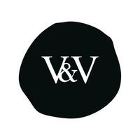 vv inicial logotipo carta escova monograma empresa vetor