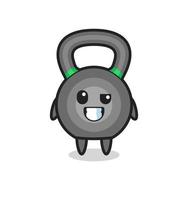 mascote de kettleball fofo com um rosto otimista vetor