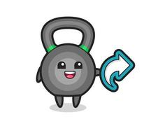 Kettleball bonito segurar símbolo de compartilhamento de mídia social vetor