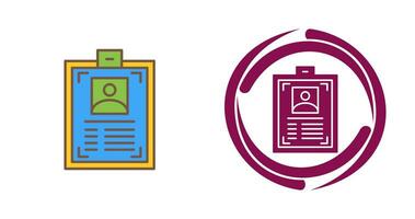 ícone de vetor de cartão de identificação