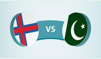 faroé ilhas versus Paquistão, equipe Esportes concorrência conceito. vetor