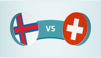 faroé ilhas versus Suíça, equipe Esportes concorrência conceito. vetor