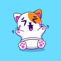 gato fofo sentado estilo anime 11233697 Vetor no Vecteezy