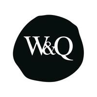 wq inicial logotipo carta escova monograma empresa vetor