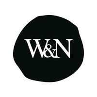 wn inicial logotipo carta escova monograma empresa vetor