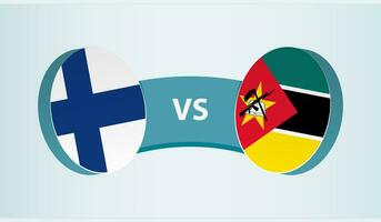 Finlândia versus Moçambique, equipe Esportes concorrência conceito. vetor
